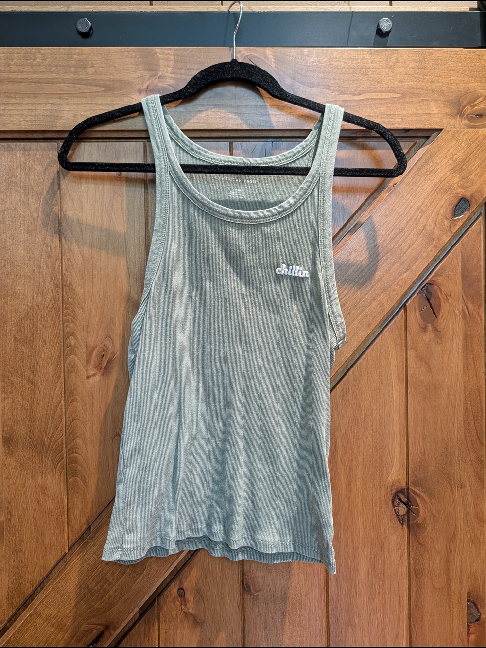 American Eagle Outfitters Ribbed Sage Green Tank